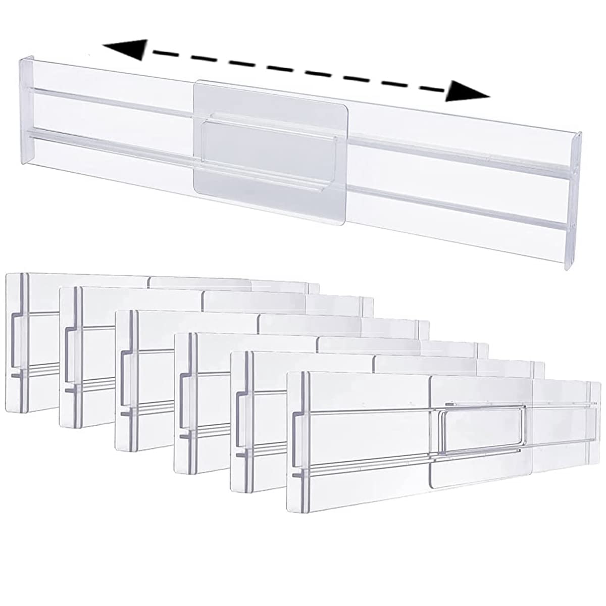 HASTHIP Drawer Dividers Organizers 6 Pack, Adjustable 3.2 HASTHIP Drawer Dividers Organizers 6 Pack, Adjustable 3.2